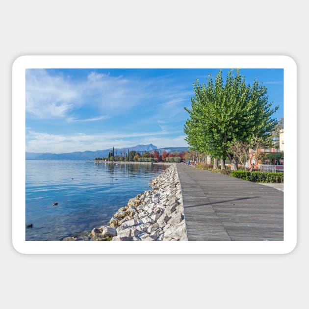 Lake Garda Bardolino promenade view Sticker by TDArtShop